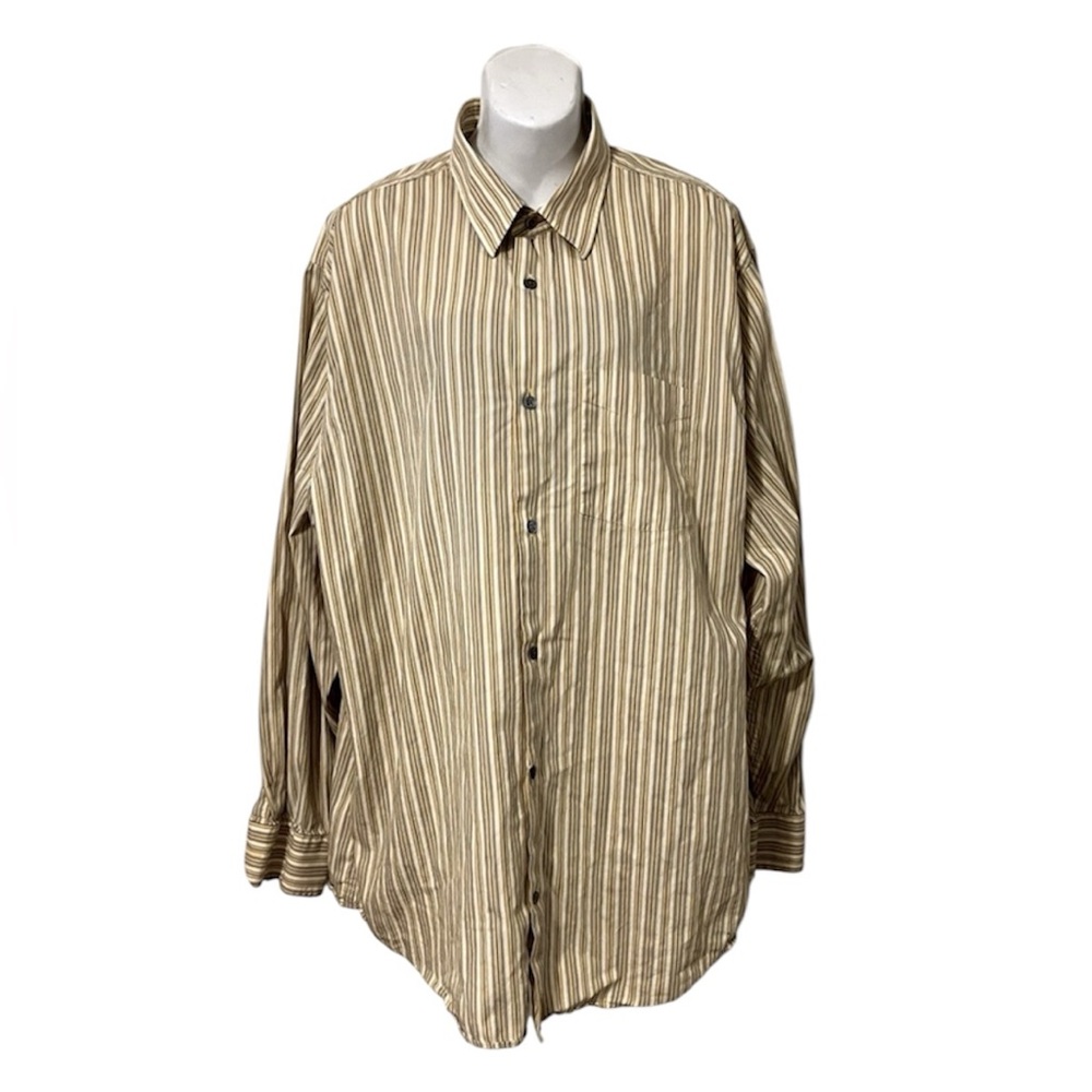 Banana Republic Men’s Long Sleeve Yellow Blue Poplin Button Down Cotton Shirt XL